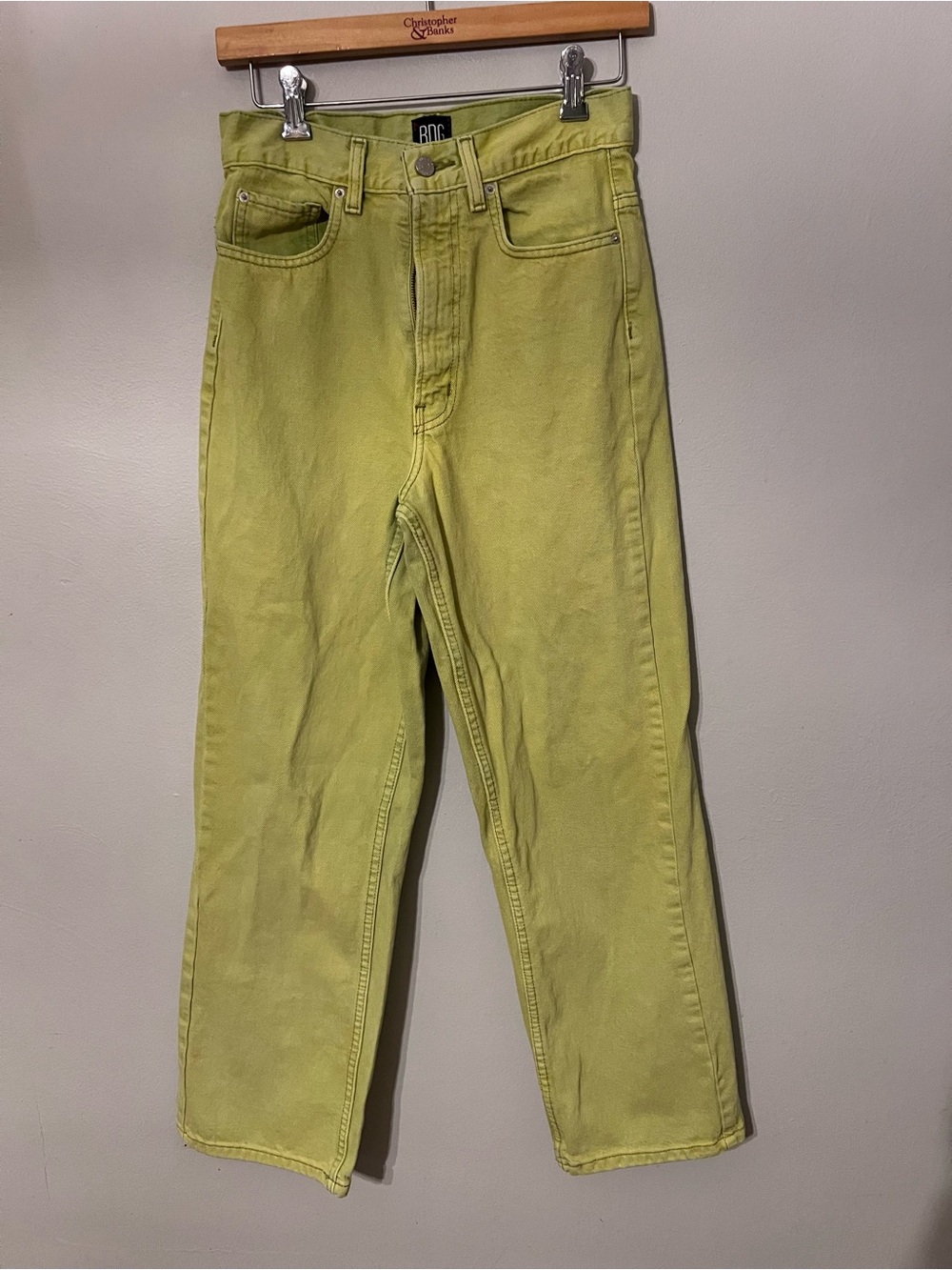 BDG Womans Lime Green Baggy Jeans